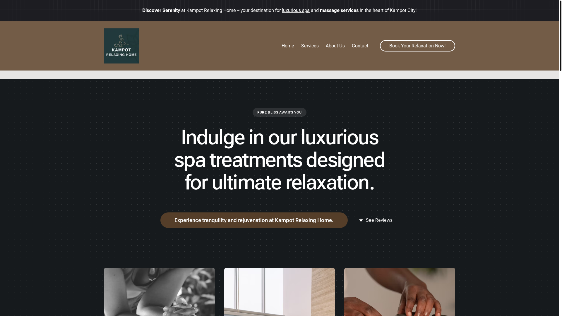 website screenshot of https://kampotrelaxinghome.com/