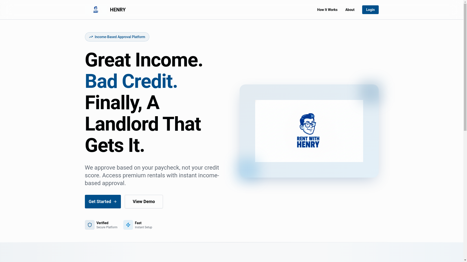 website screenshot of https://rentwithhenry.com/