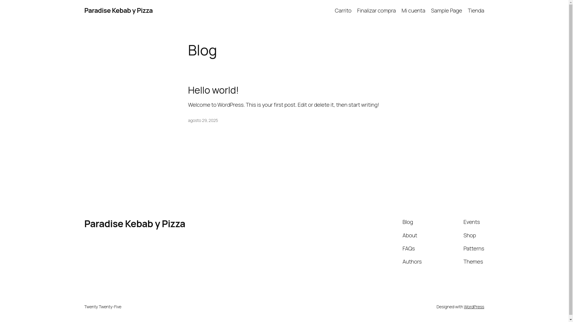 website screenshot of https://paradisekebabypizza.com/