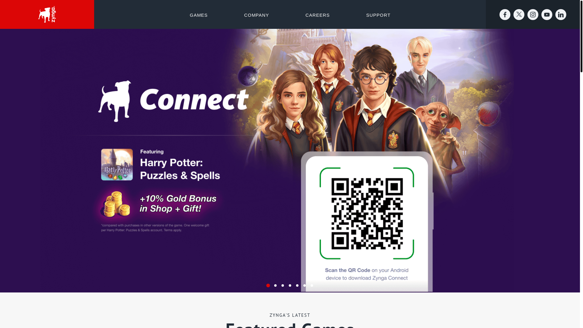 website screenshot of https://www.zynga.com/