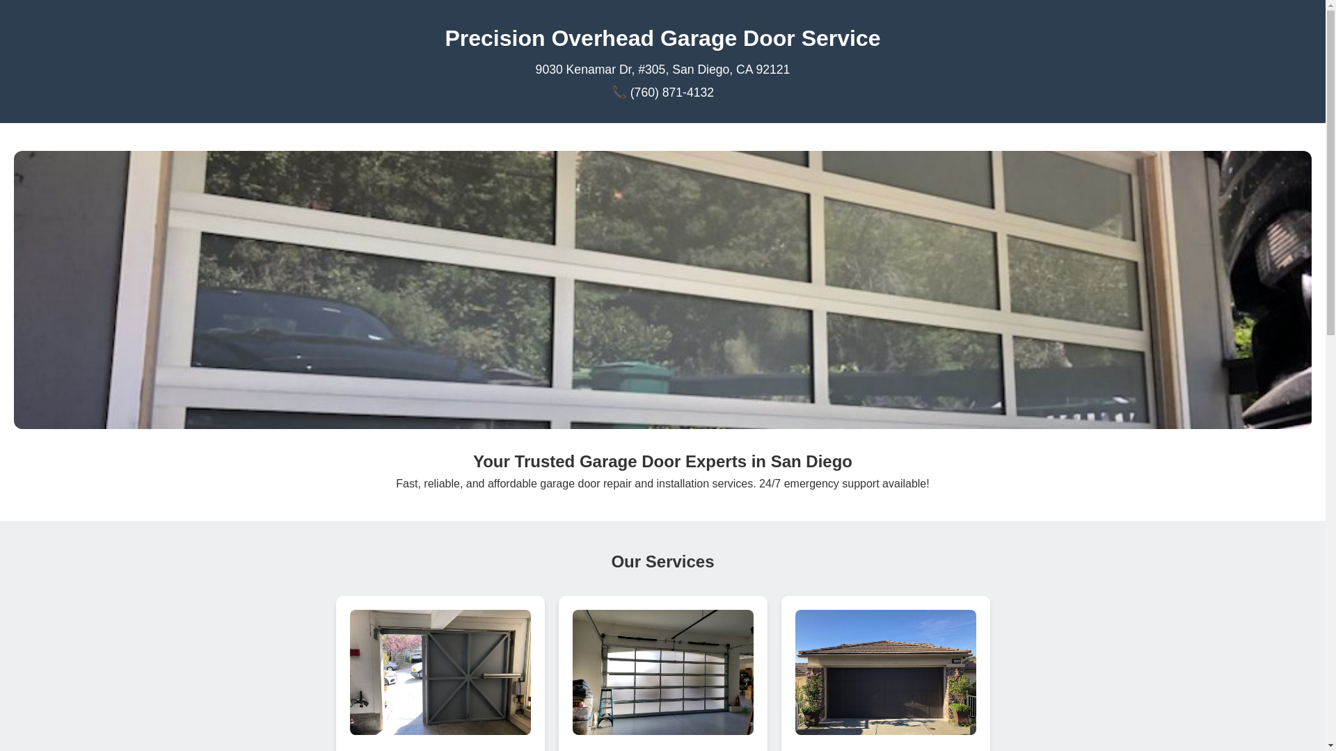 website screenshot of https://precisionoverheadgaragedoorservice.xyz/