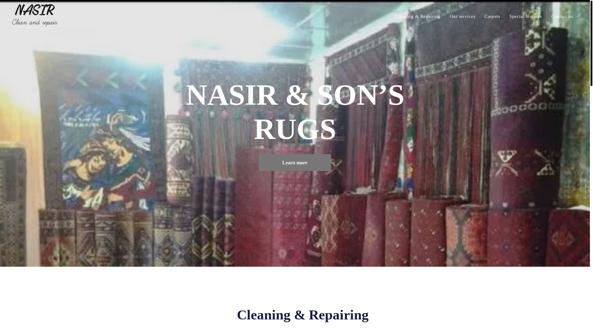 website screenshot of https://nasirandsonsrugs.com/