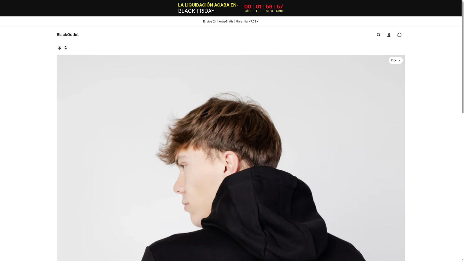 website screenshot of https://blackoutletspain.store/