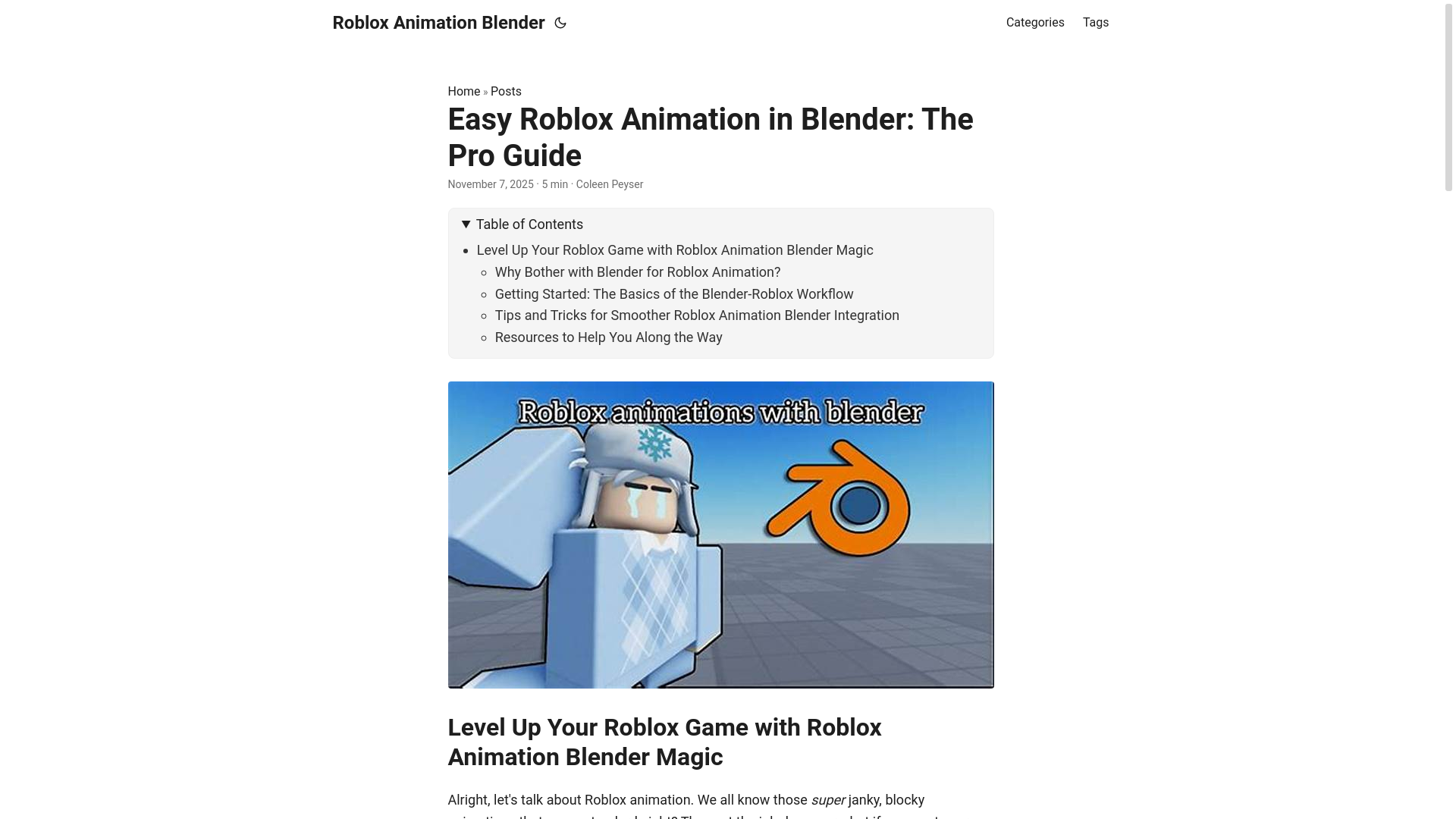 website screenshot of https://roblox-animation-blender.pages.dev/