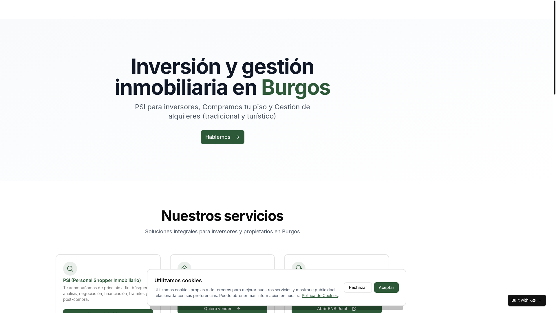 website screenshot of https://tupisoburgos.es/