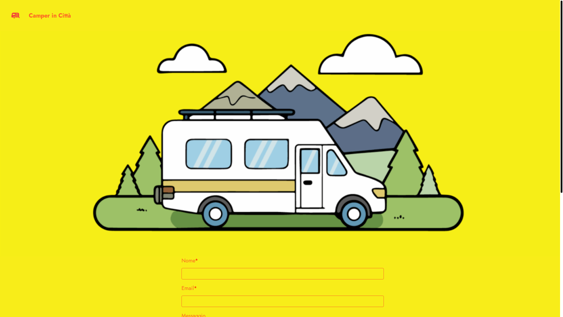 website screenshot of https://camperincitta.it/