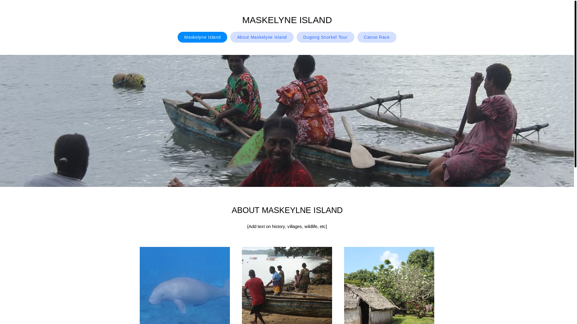 website screenshot of https://maskelyne-islands.com/