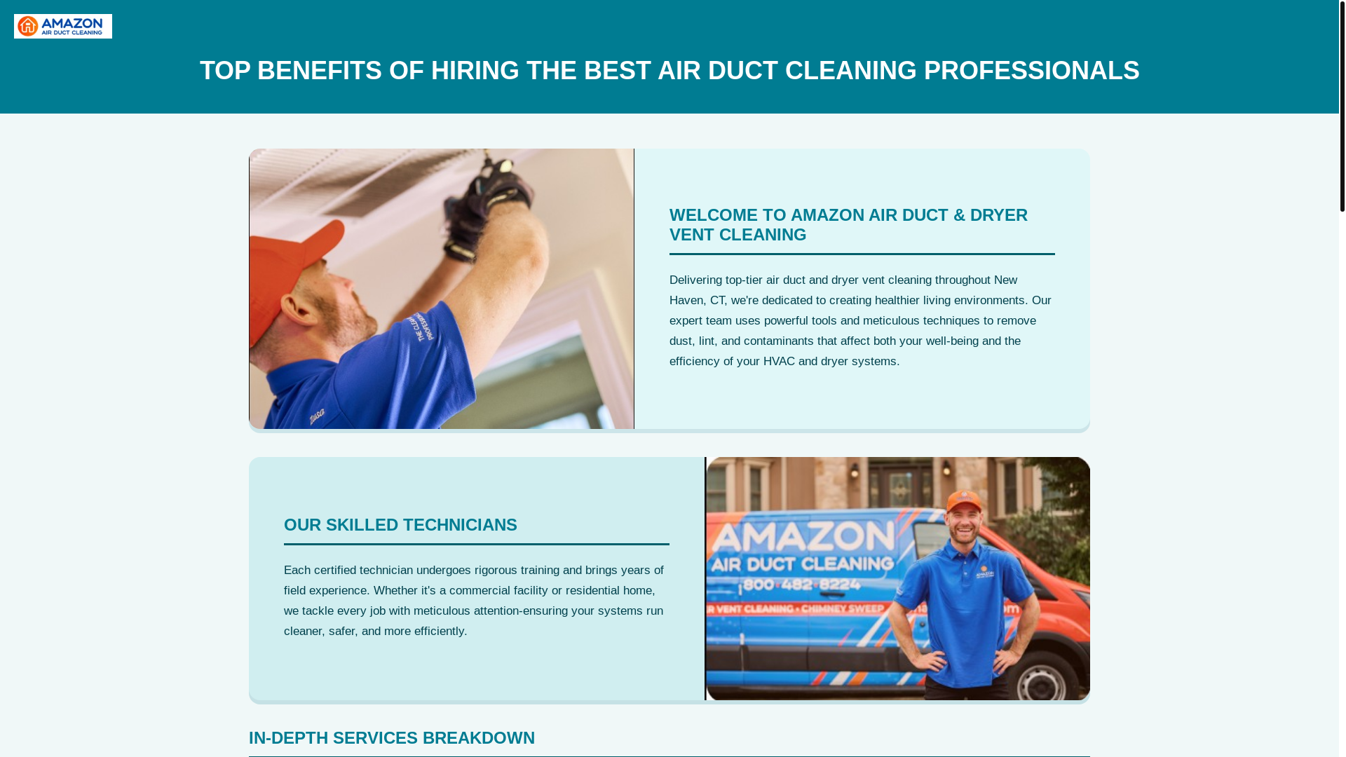 website screenshot of https://commercialairductcleanings.pages.dev/