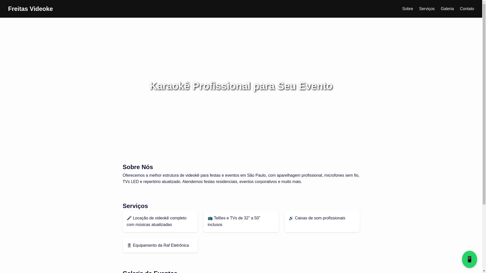 website screenshot of https://freitasvideoke.net.br/