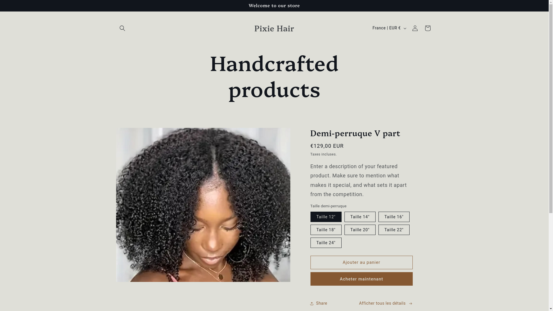 website screenshot of https://pixiehair.fr/