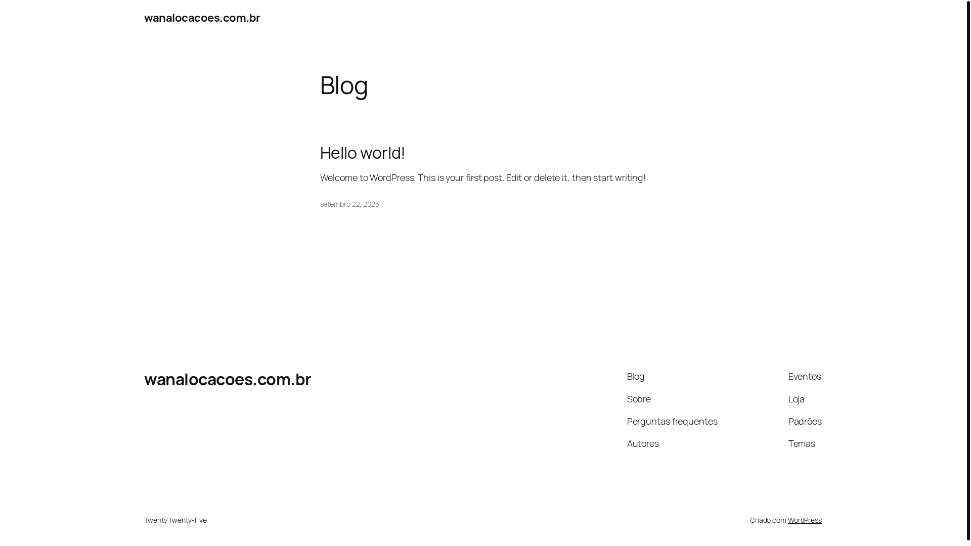 website screenshot of https://wanalocacoes.com.br/