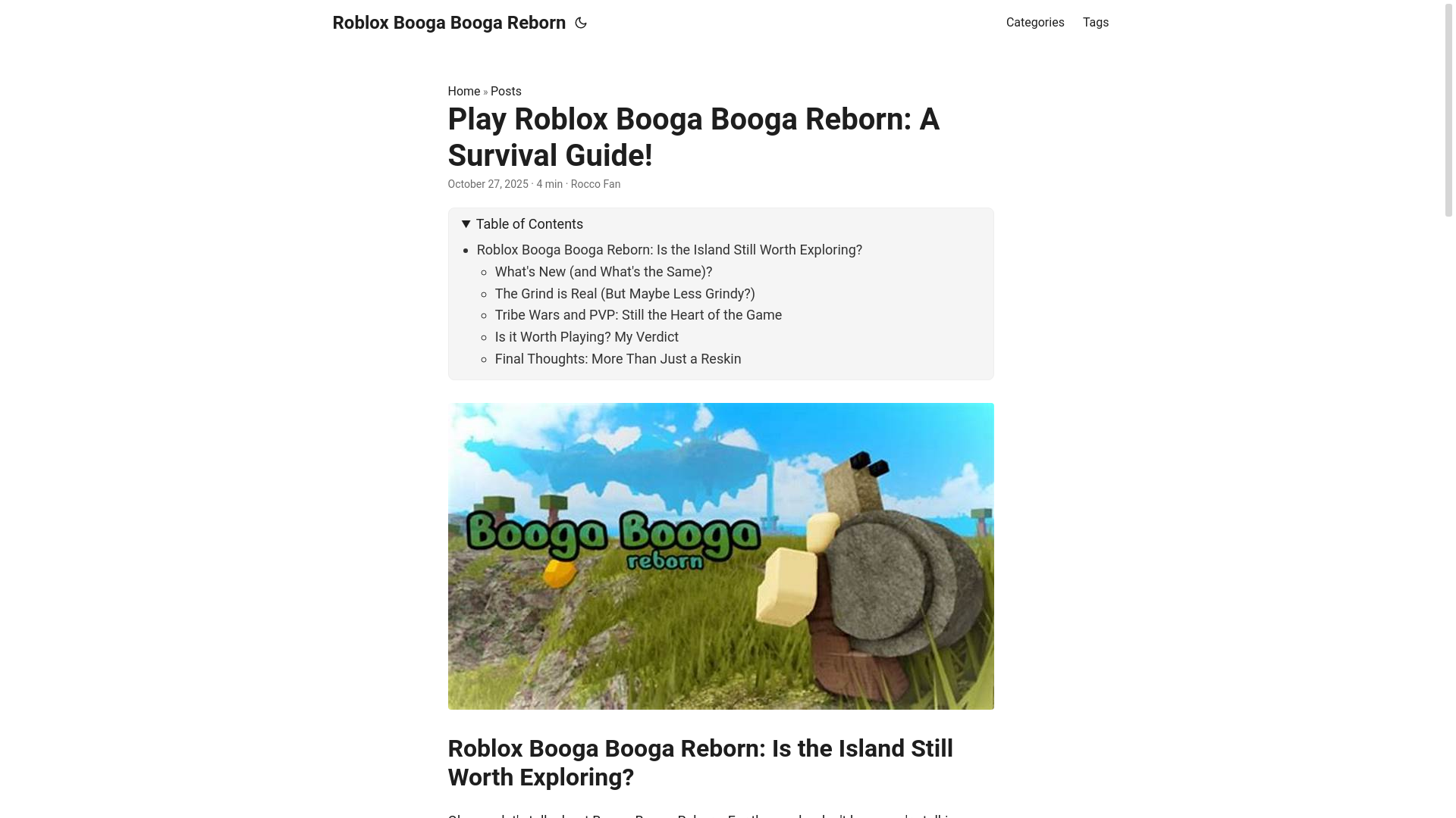 website screenshot of https://roblox-booga-booga-reborn.pages.dev/