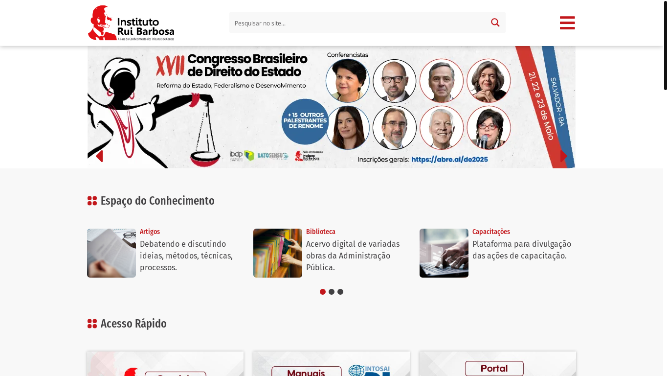 website screenshot of https://irbcontas.org.br/
