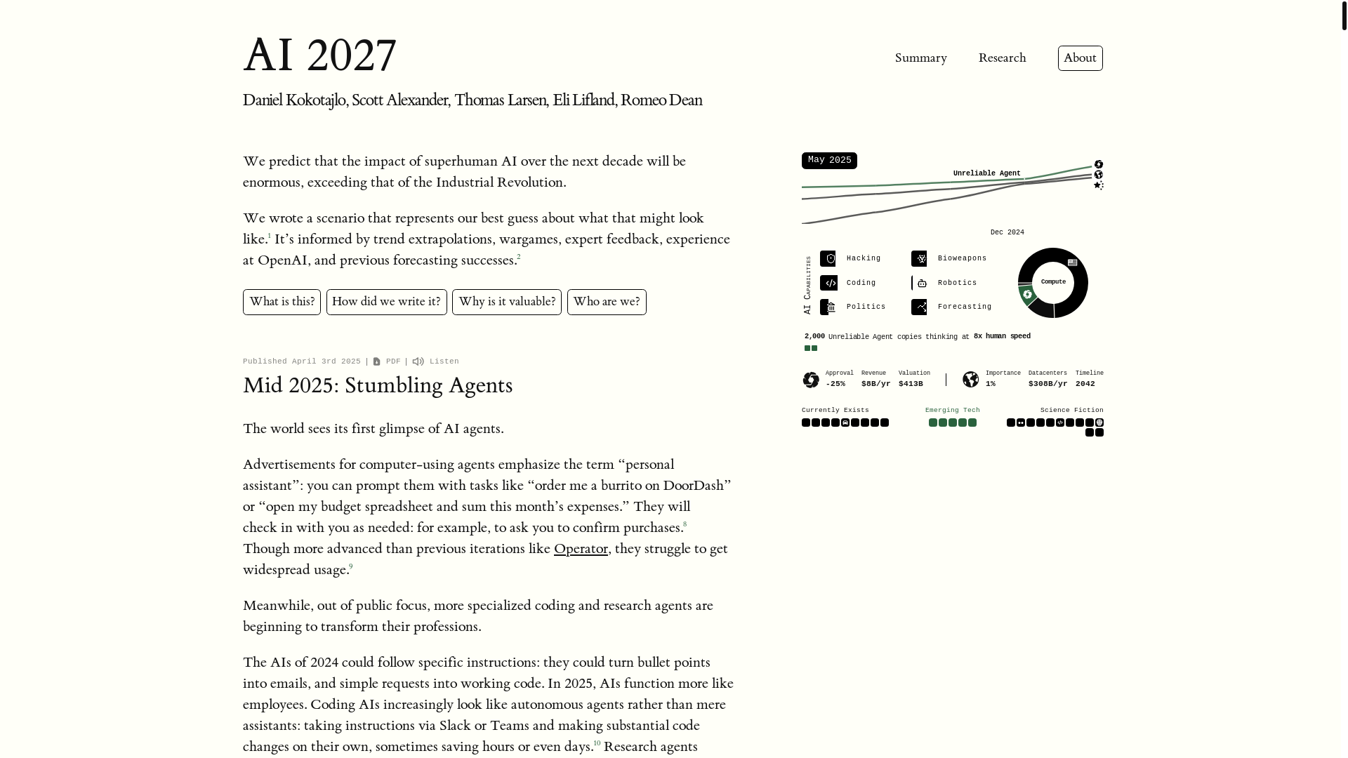 website screenshot of https://ai-2027.com/