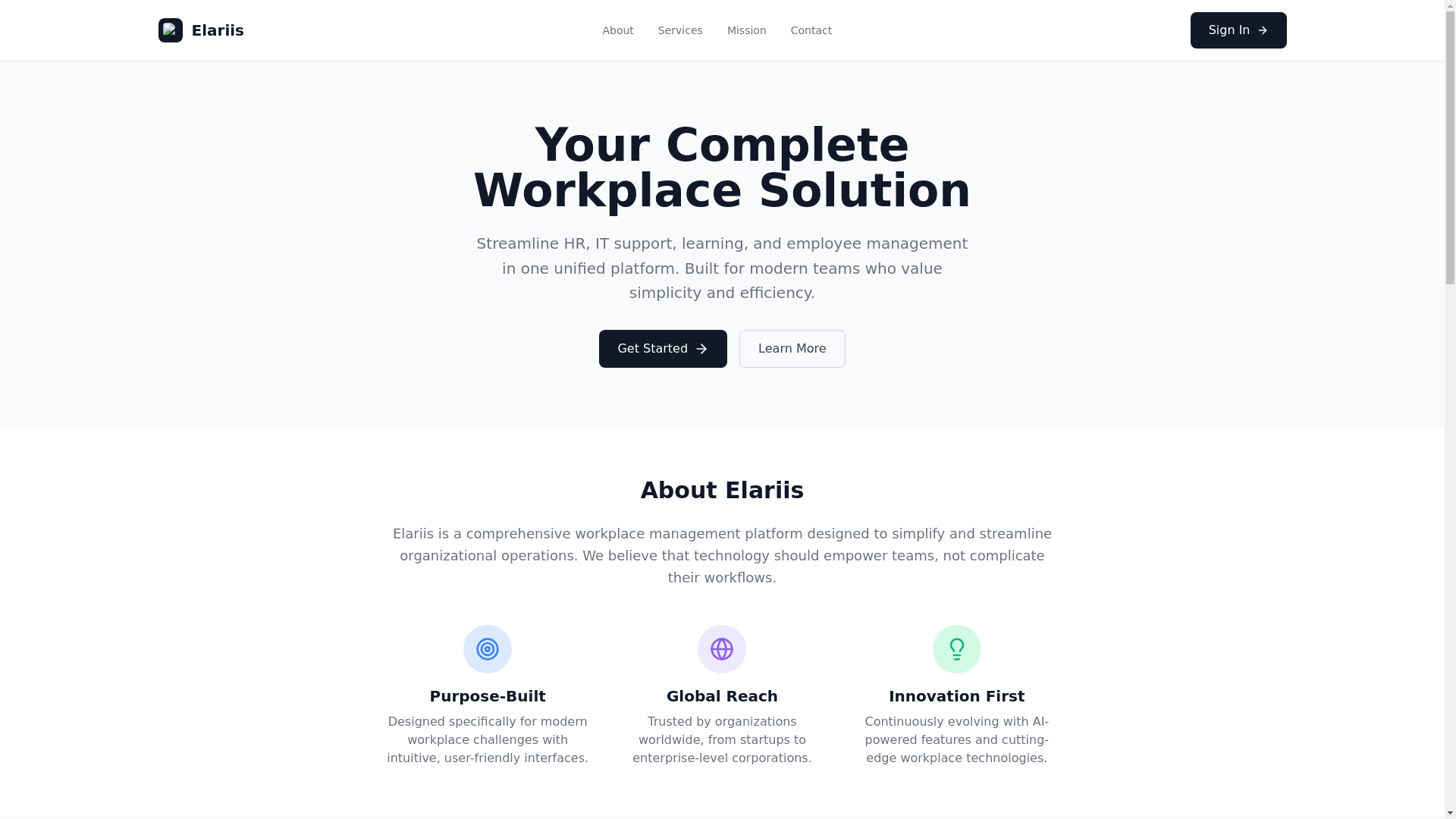 website screenshot of https://elariis.me/