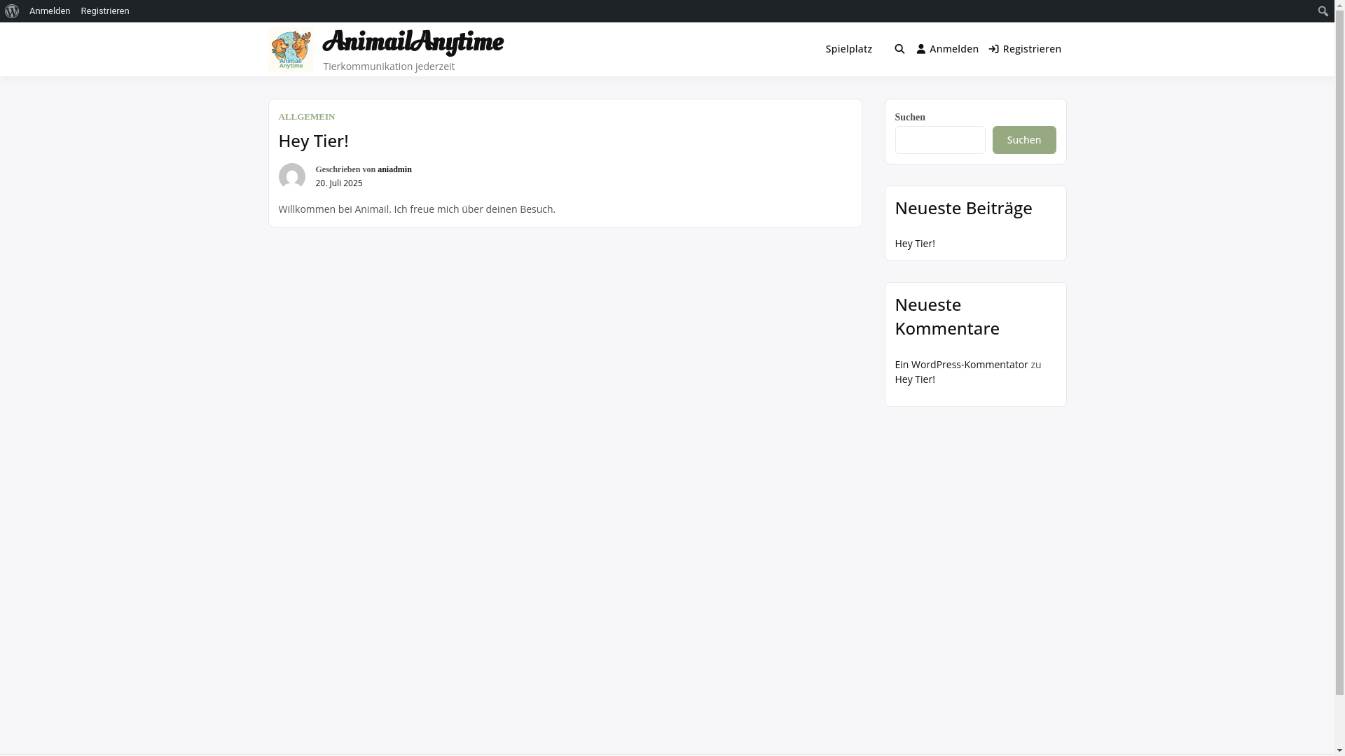 website screenshot of https://animail.at/