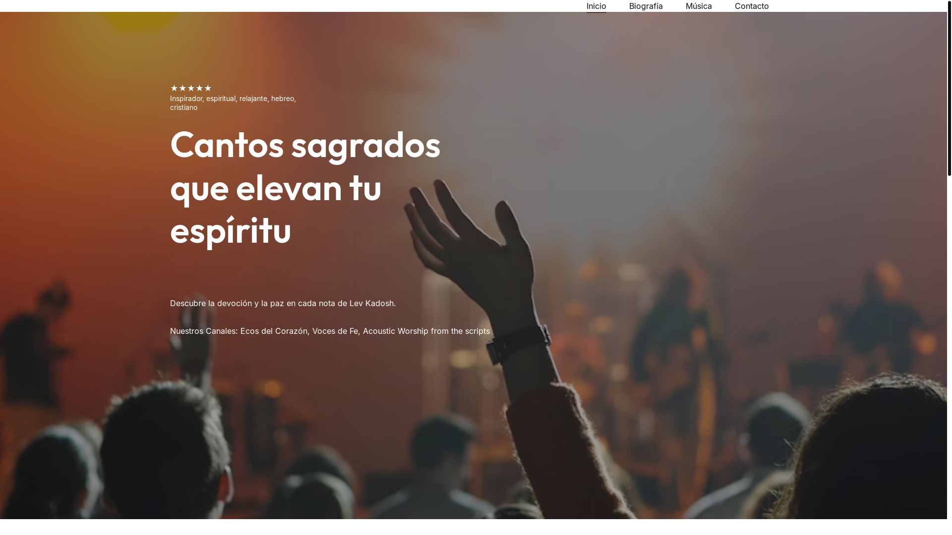 website screenshot of https://levkadoshsounds.com/