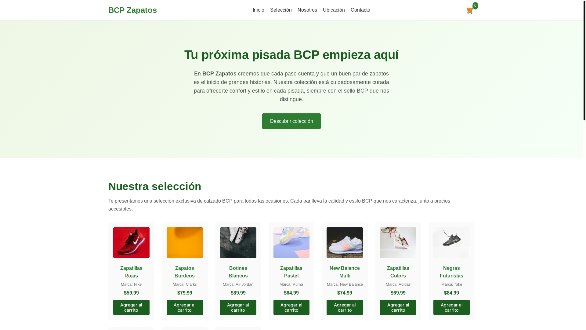 website screenshot of https://bcpzapatosshop.shop/