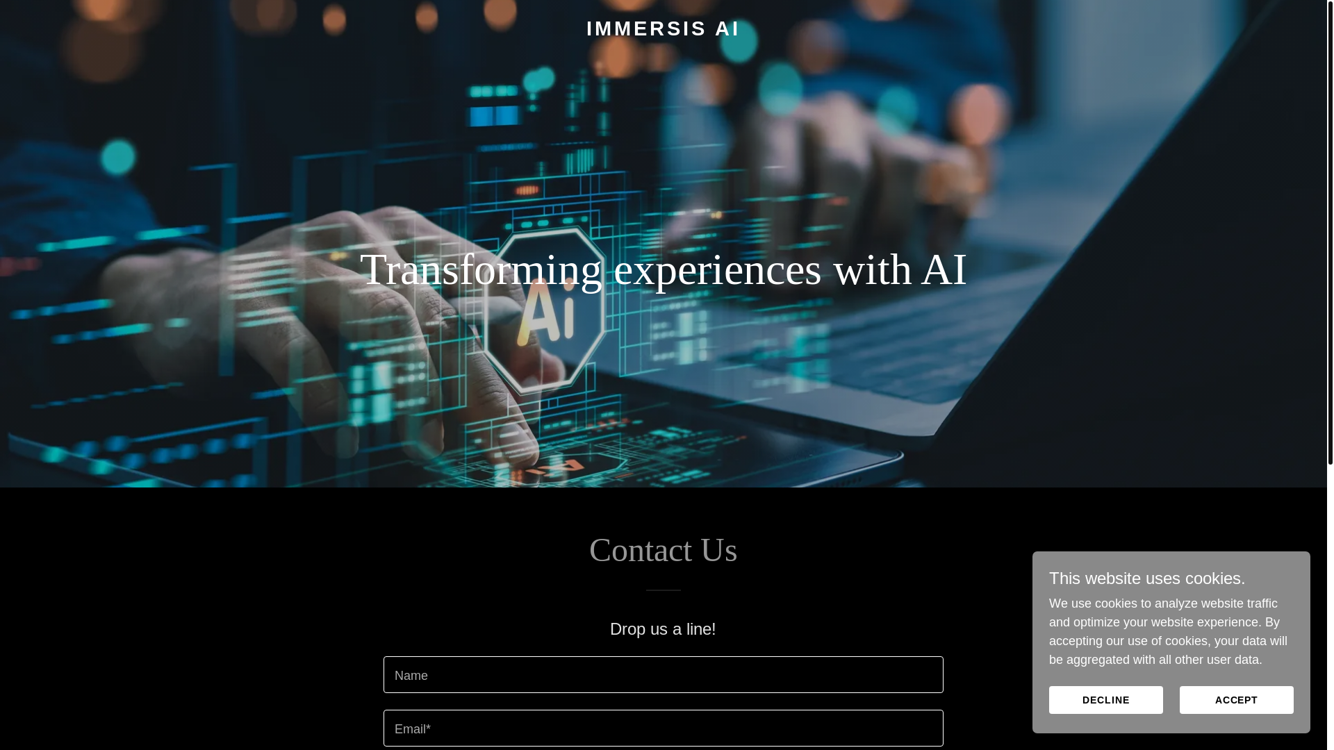 website screenshot of https://immersis-ai.co.uk/