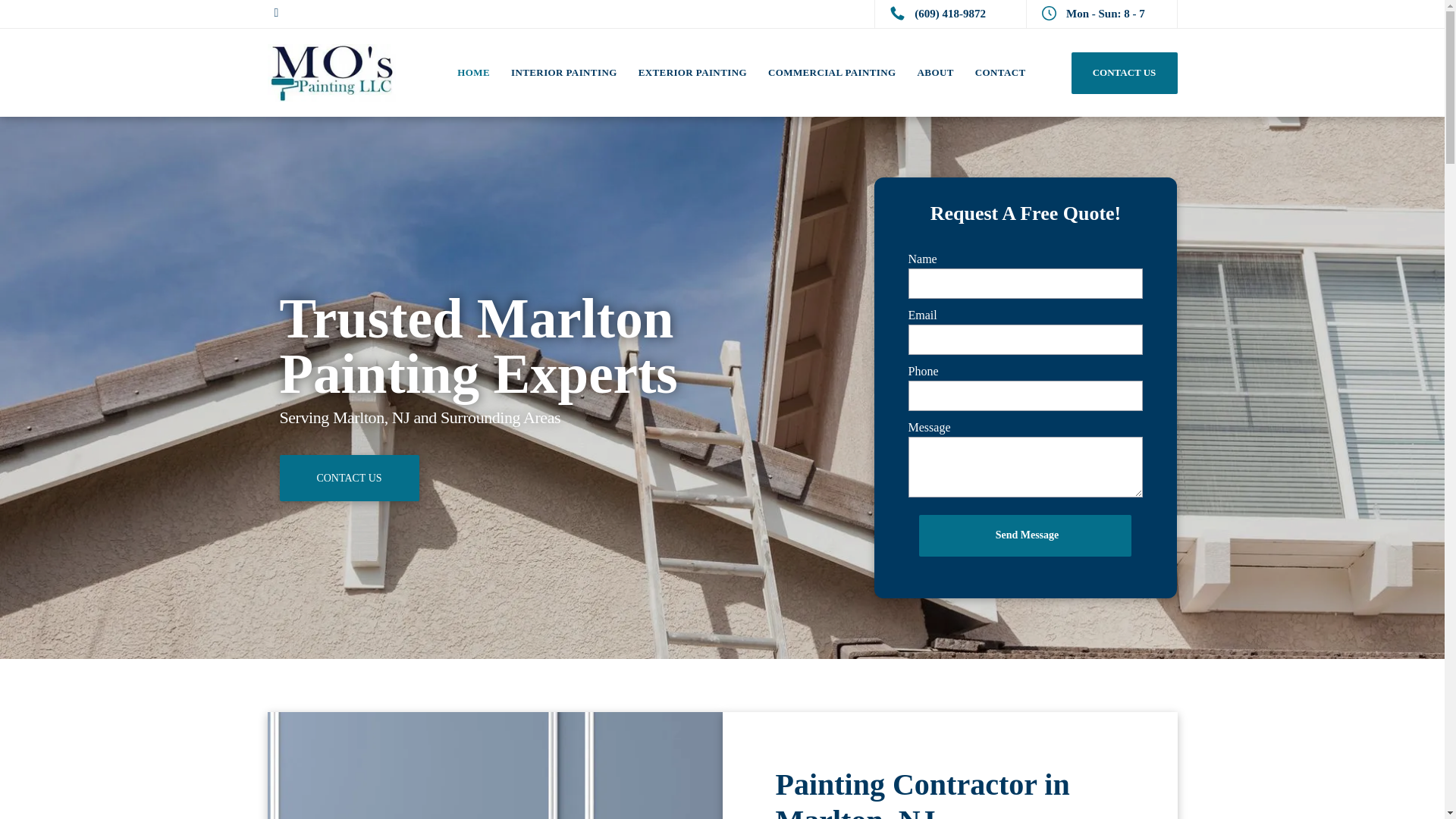 website screenshot of https://mospaintingnj.com/