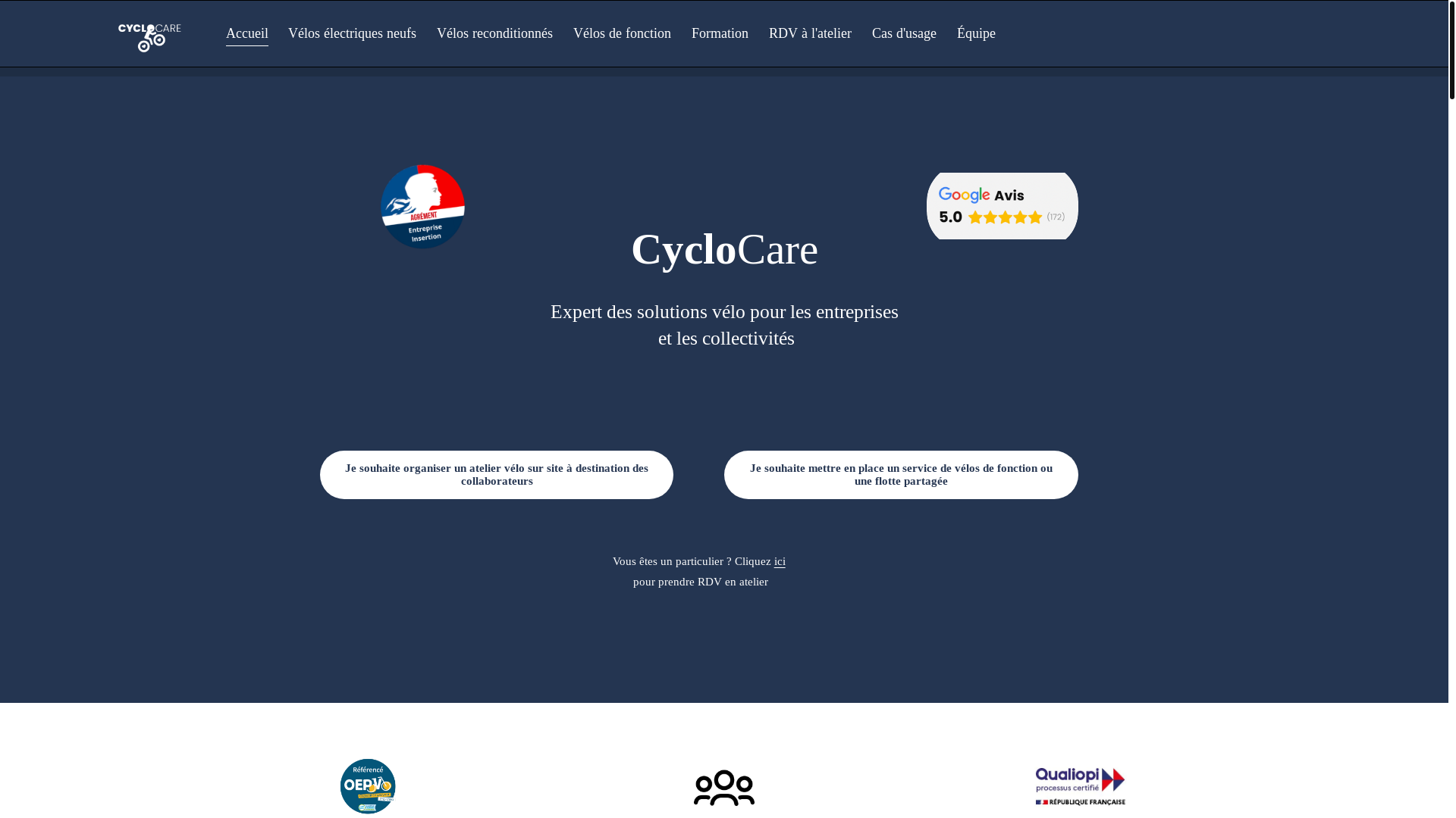 website screenshot of https://hirecyclocare.com/