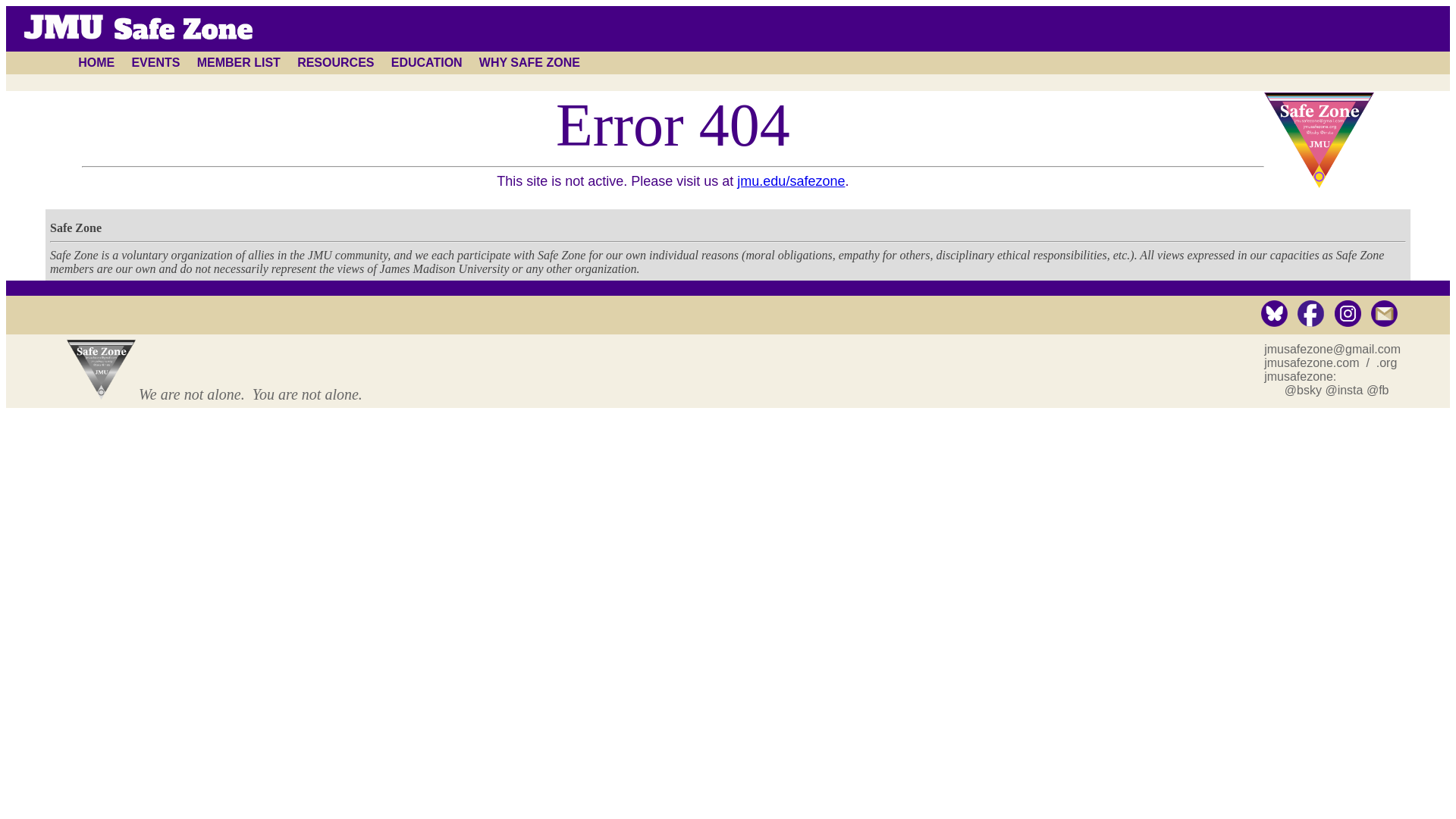 website screenshot of https://safezone-at-jmu.org/