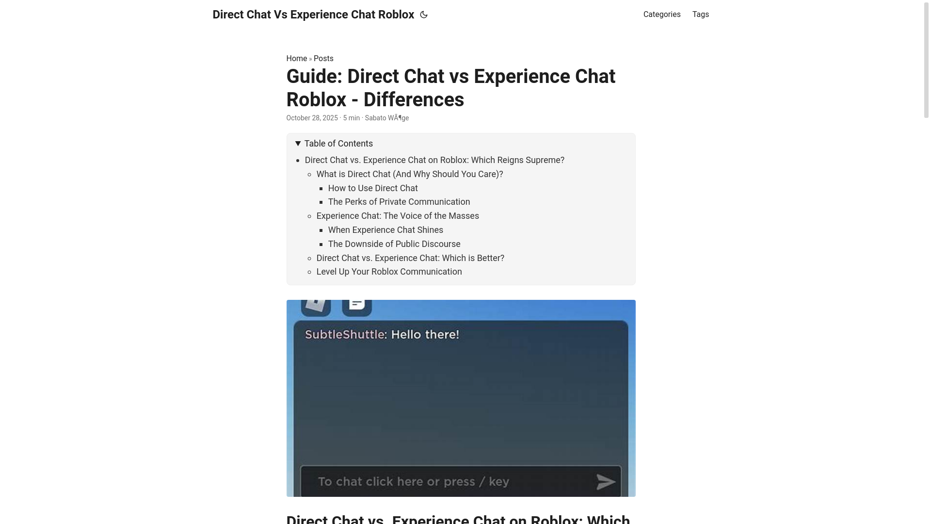 website screenshot of https://direct-chat-vs-experience-chat-roblox.pages.dev/