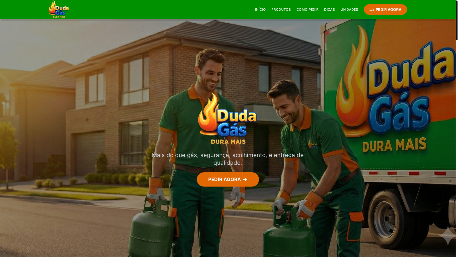 website screenshot of https://dudagas.com.br/