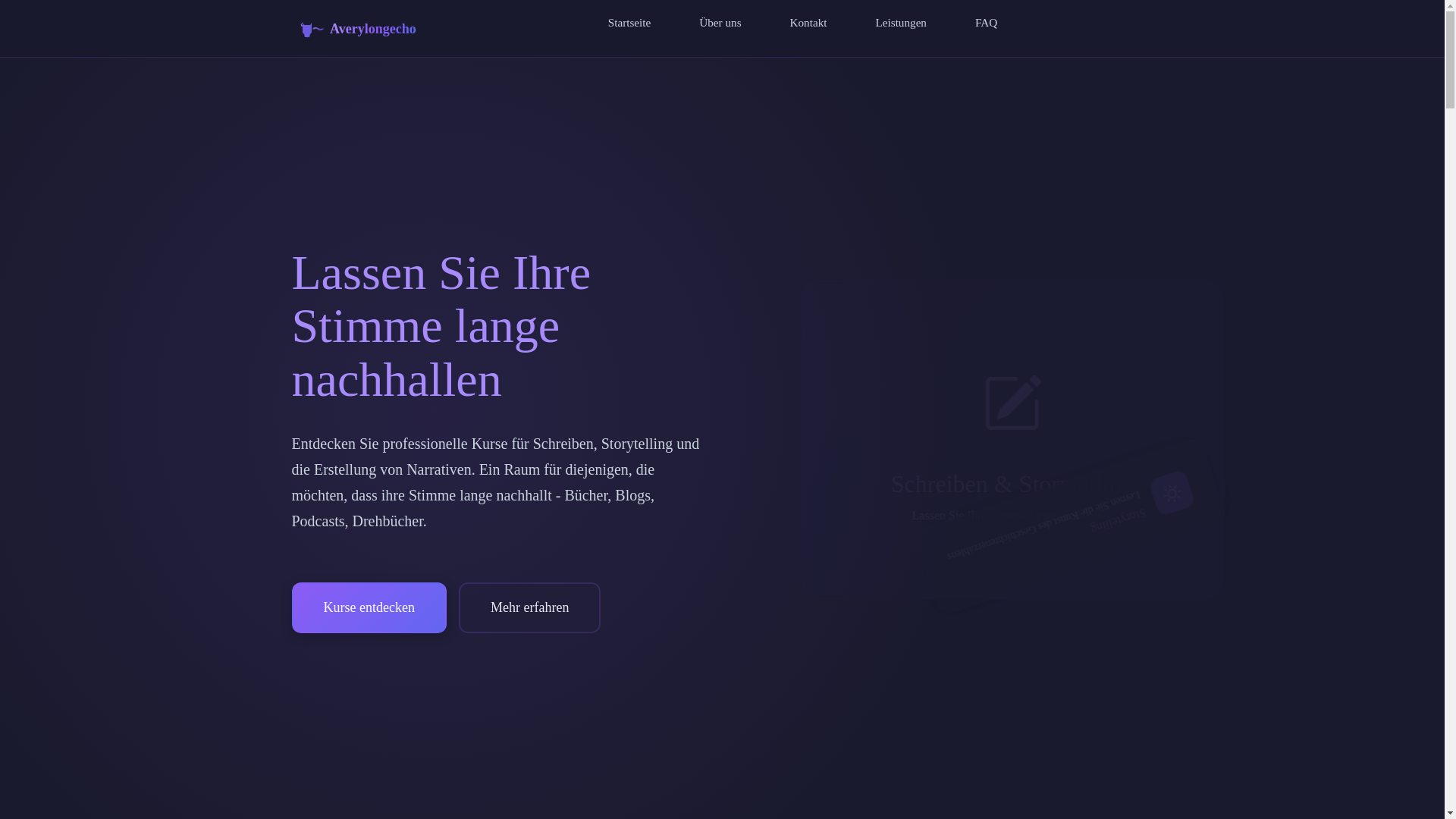 website screenshot of https://averylongecho.com/