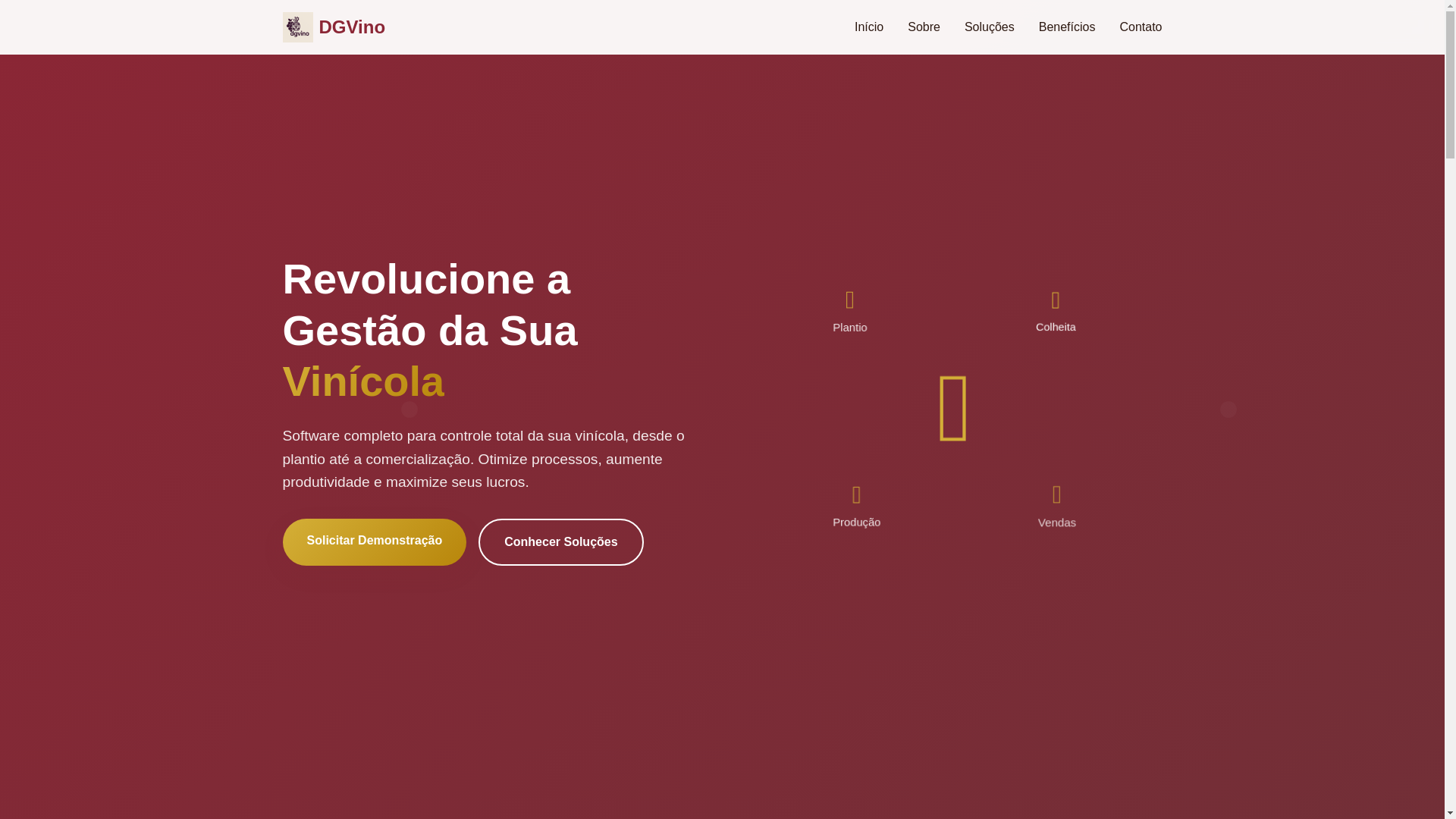 website screenshot of https://dgvino.com.br/