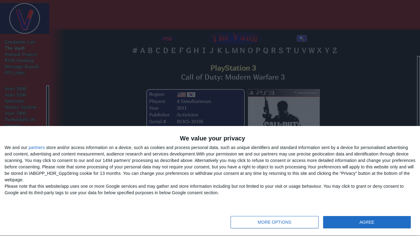 website screenshot of https://vimm.net/vault/24765