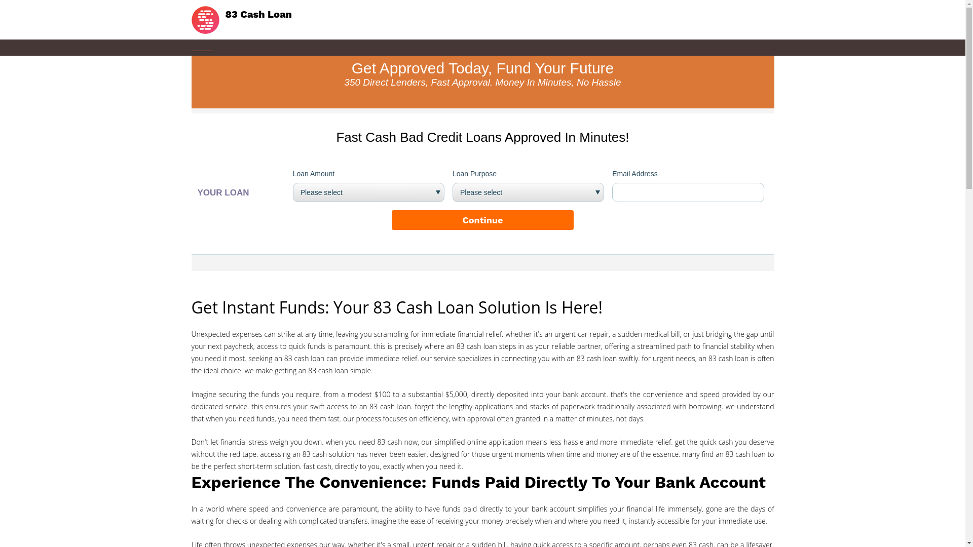 website screenshot of https://83cashloan.com/