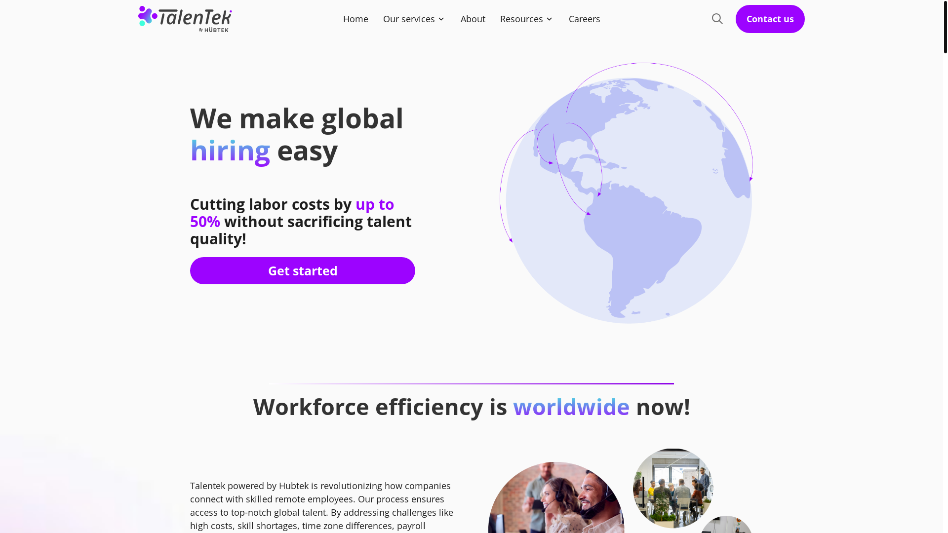 website screenshot of https://talenteksolutions.info/