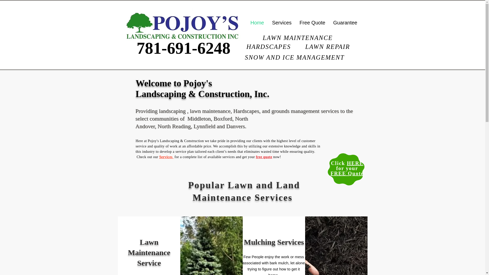 website screenshot of https://pojoyslandscaping.com/