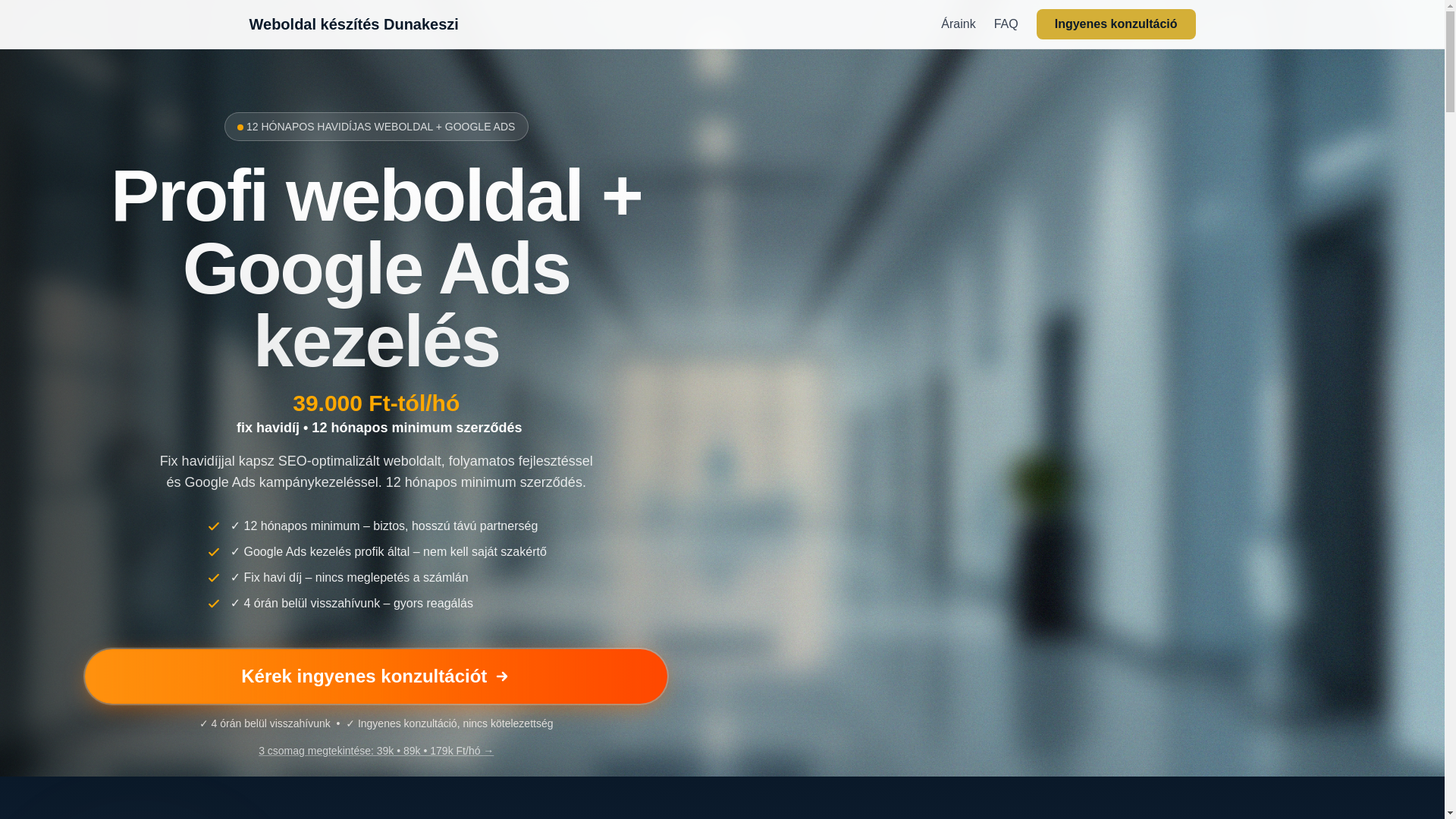 website screenshot of https://weboldalkeszites-dunakeszi.hu/