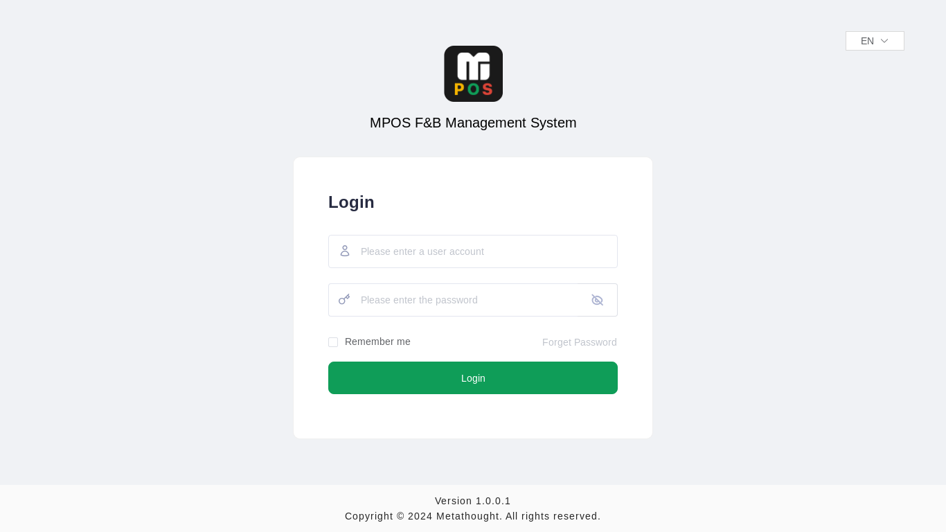 website screenshot of https://test-mpos.metathought.co/