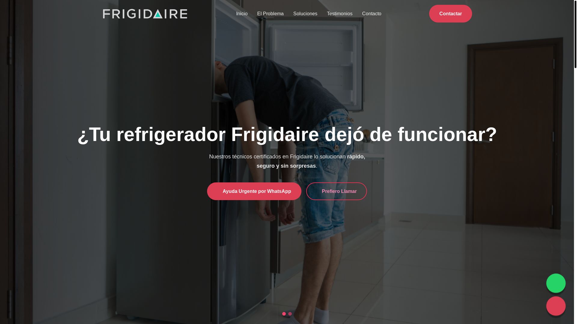 website screenshot of https://asistenciatecnicafrigidaire.com/