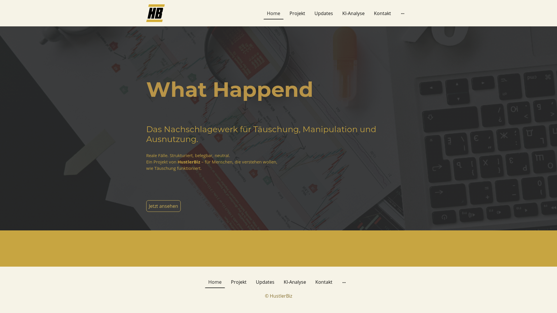 website screenshot of https://whathappend.de/