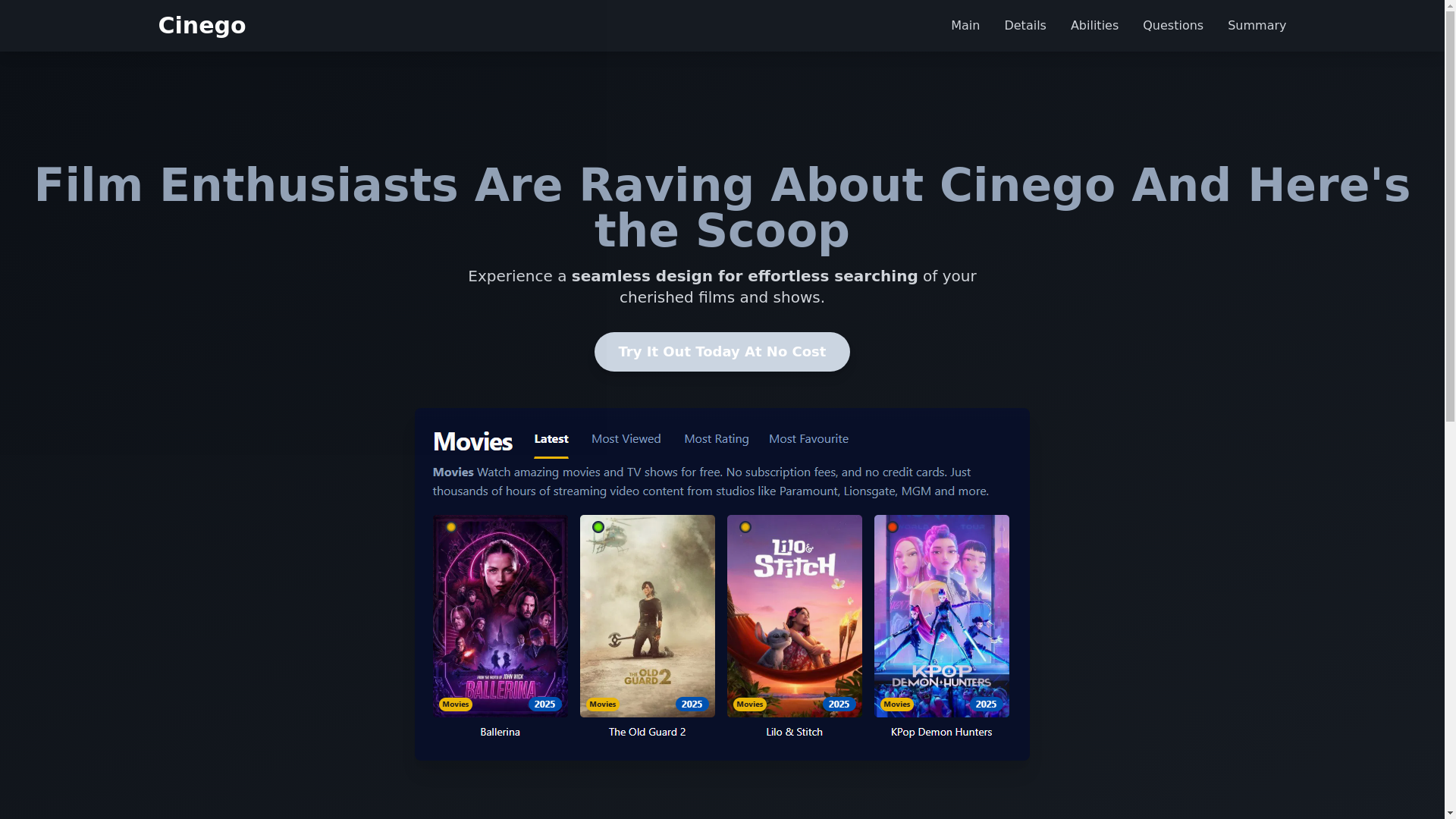website screenshot of https://cinego-gka8.pages.dev/