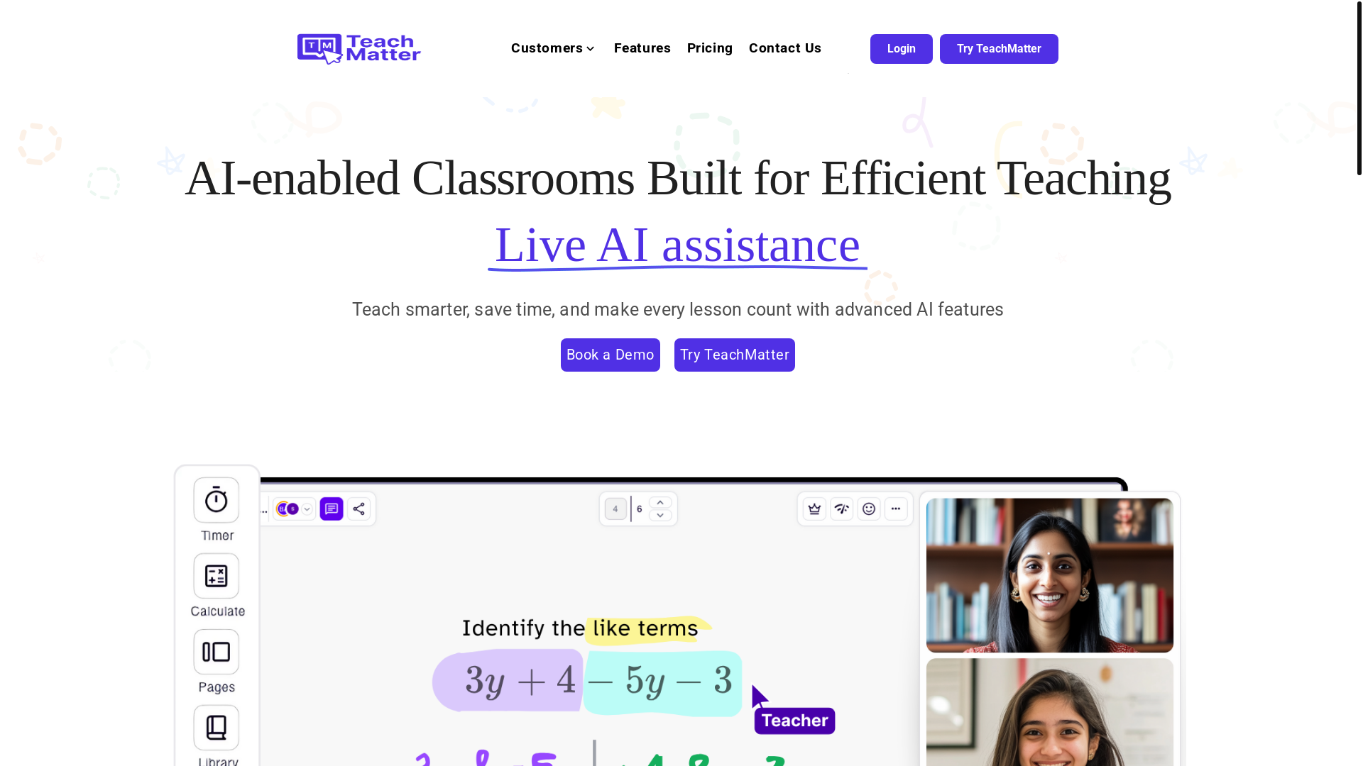 website screenshot of https://teachmatter-website-1.pages.dev/