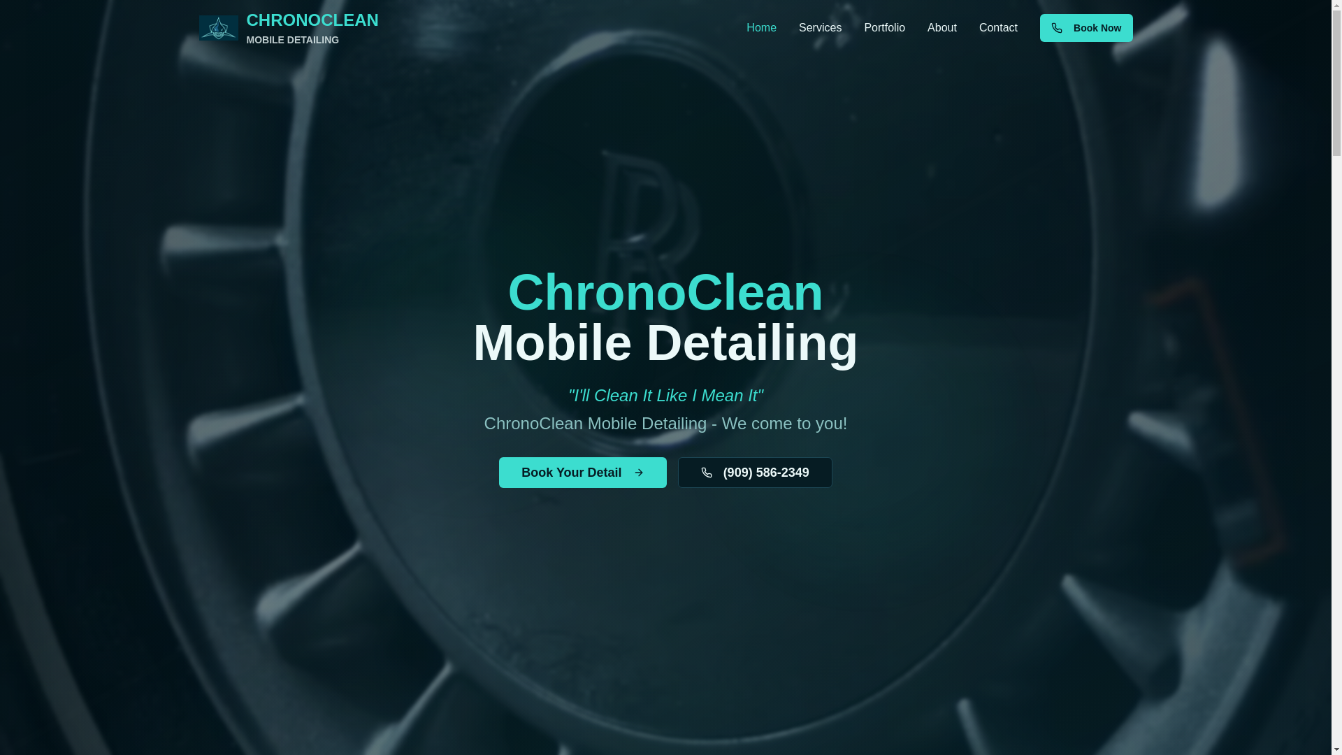 website screenshot of https://chronocleanmobiledetailing.com/