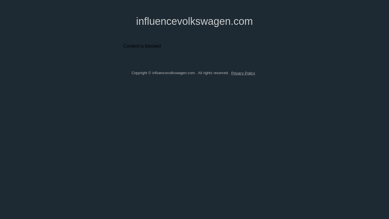website screenshot of https://influencevolkswagen.com/