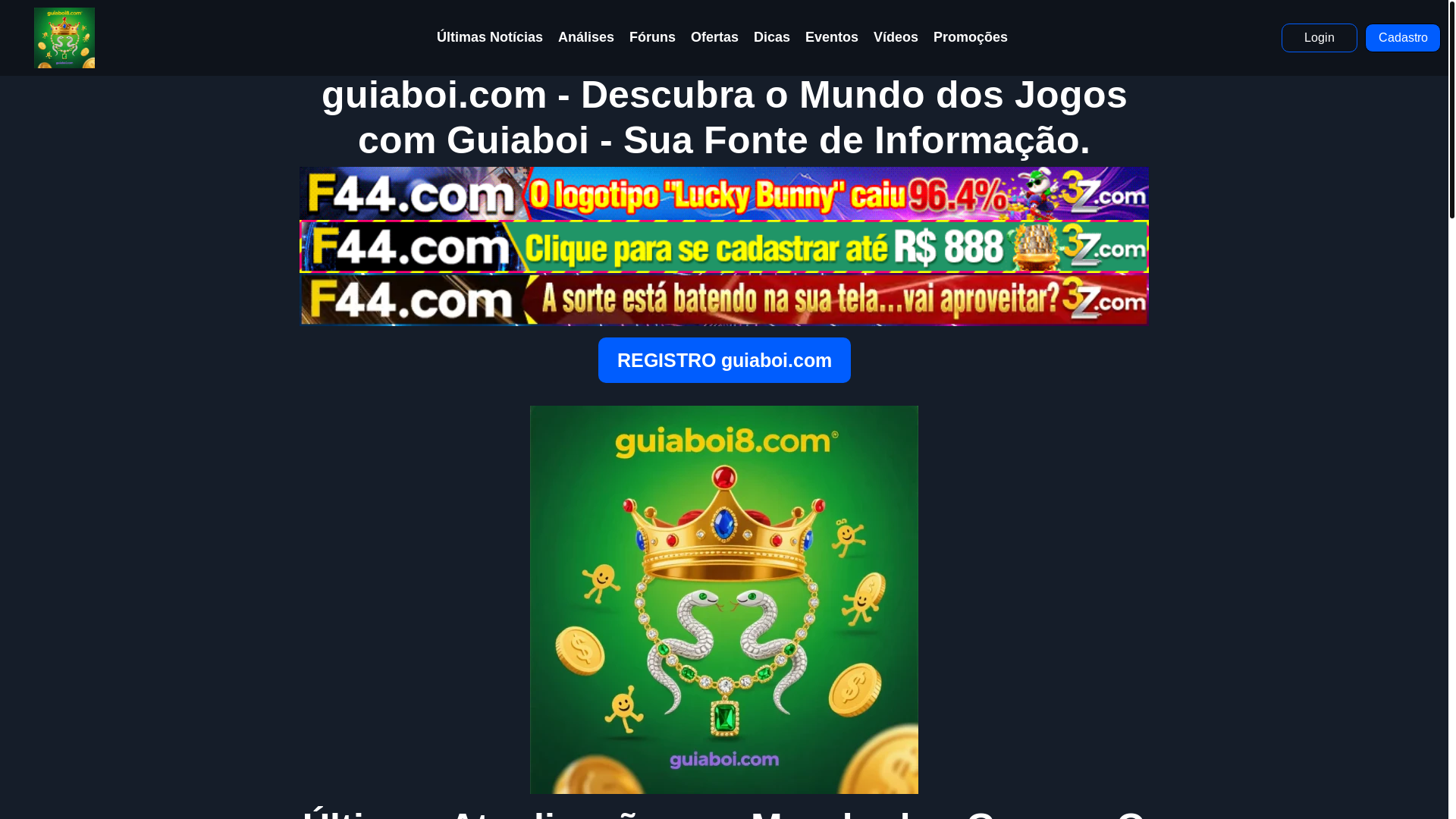 website screenshot of https://guiaboi8.com/