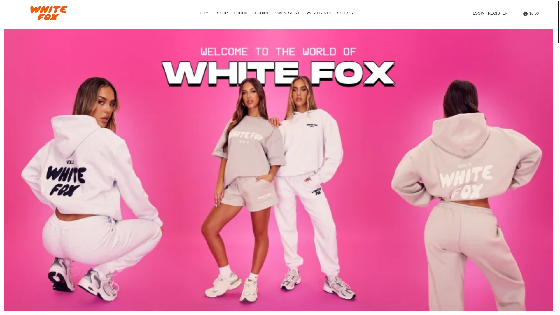 website screenshot of https://whitefoxhoodies.us