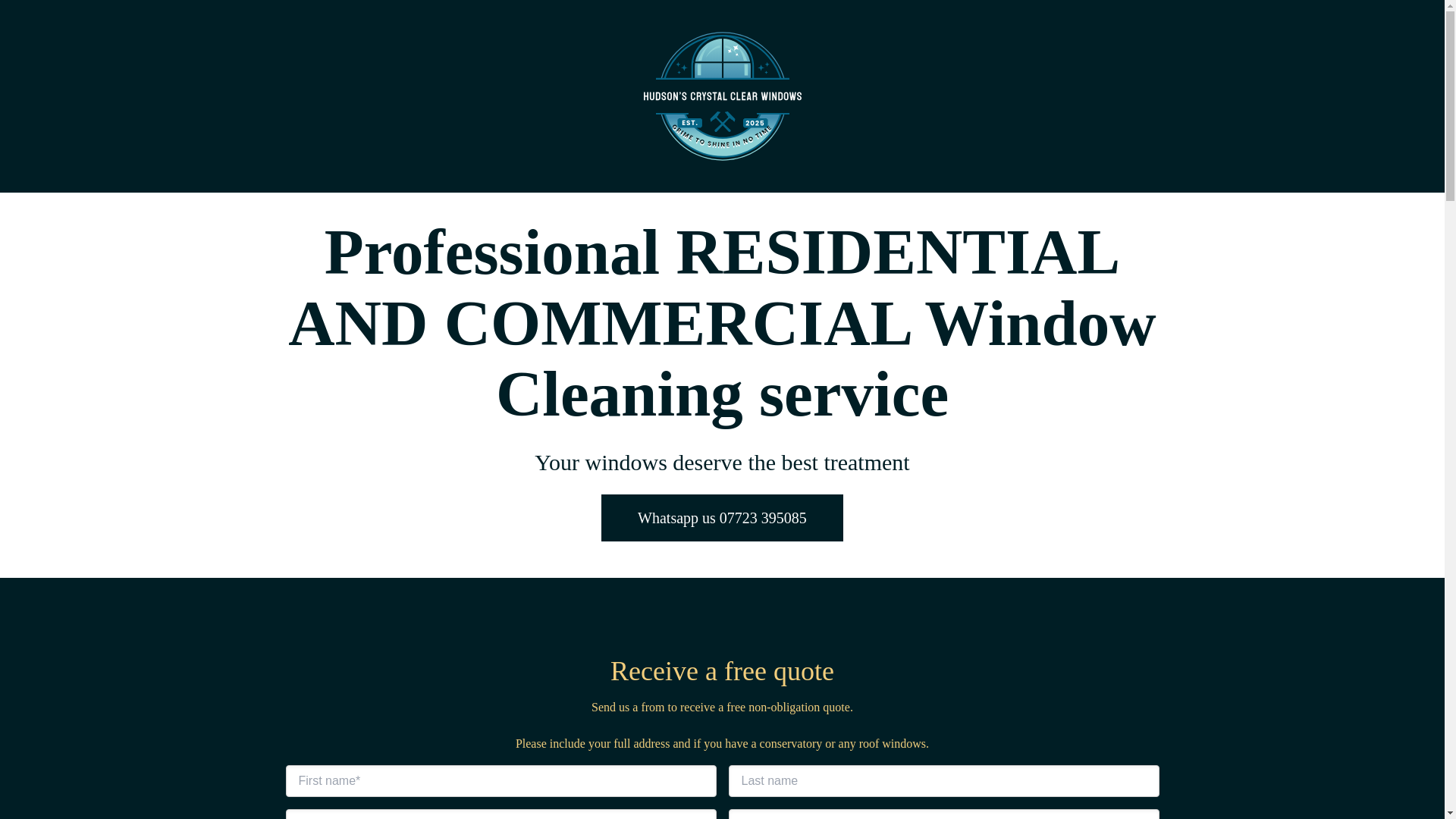 website screenshot of https://hudsonscrystalclearwindows.com/