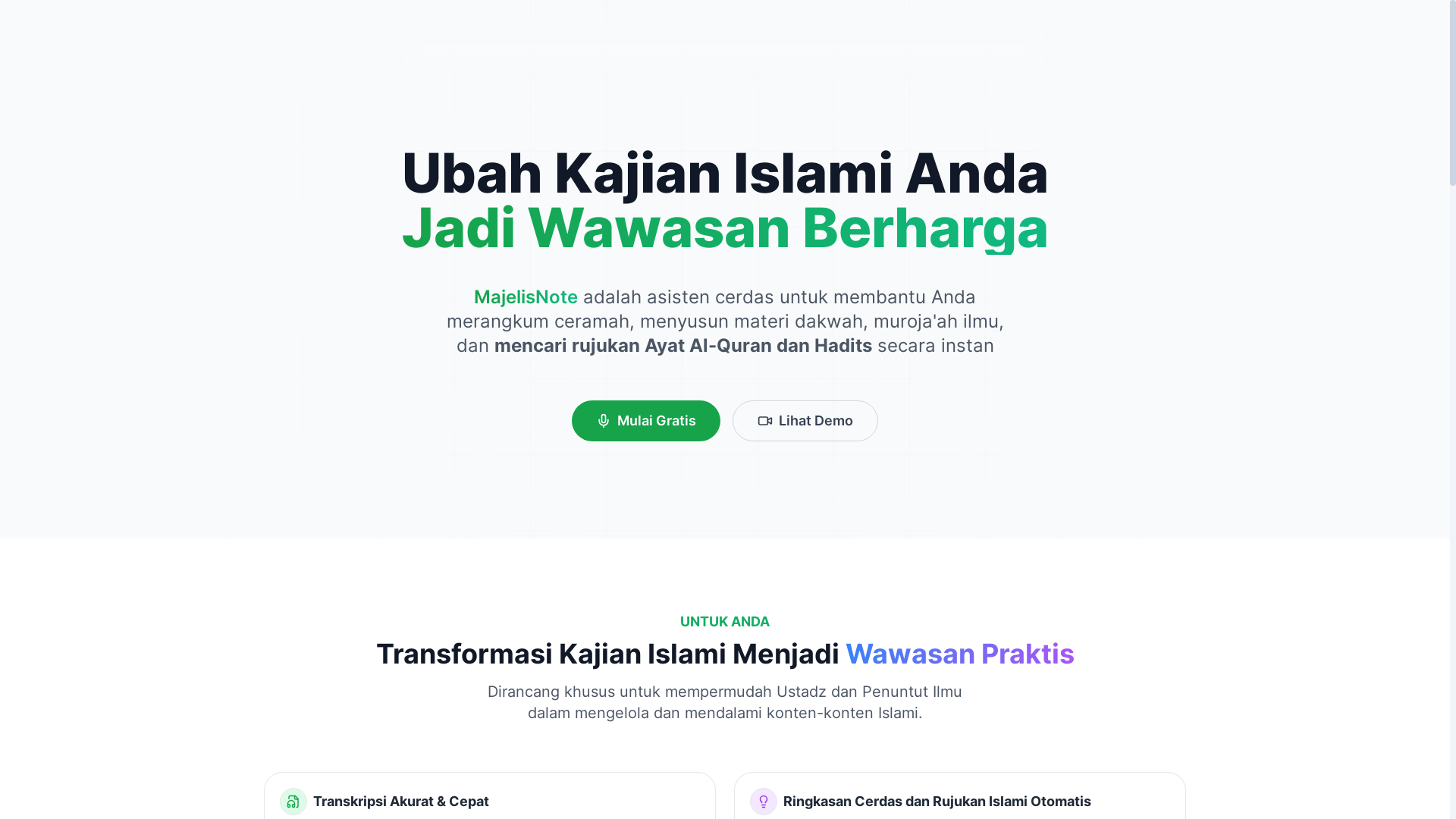 website screenshot of https://majelisnote.com/