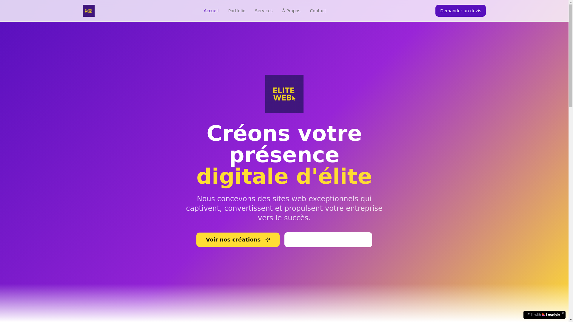website screenshot of https://elite-web.ca/