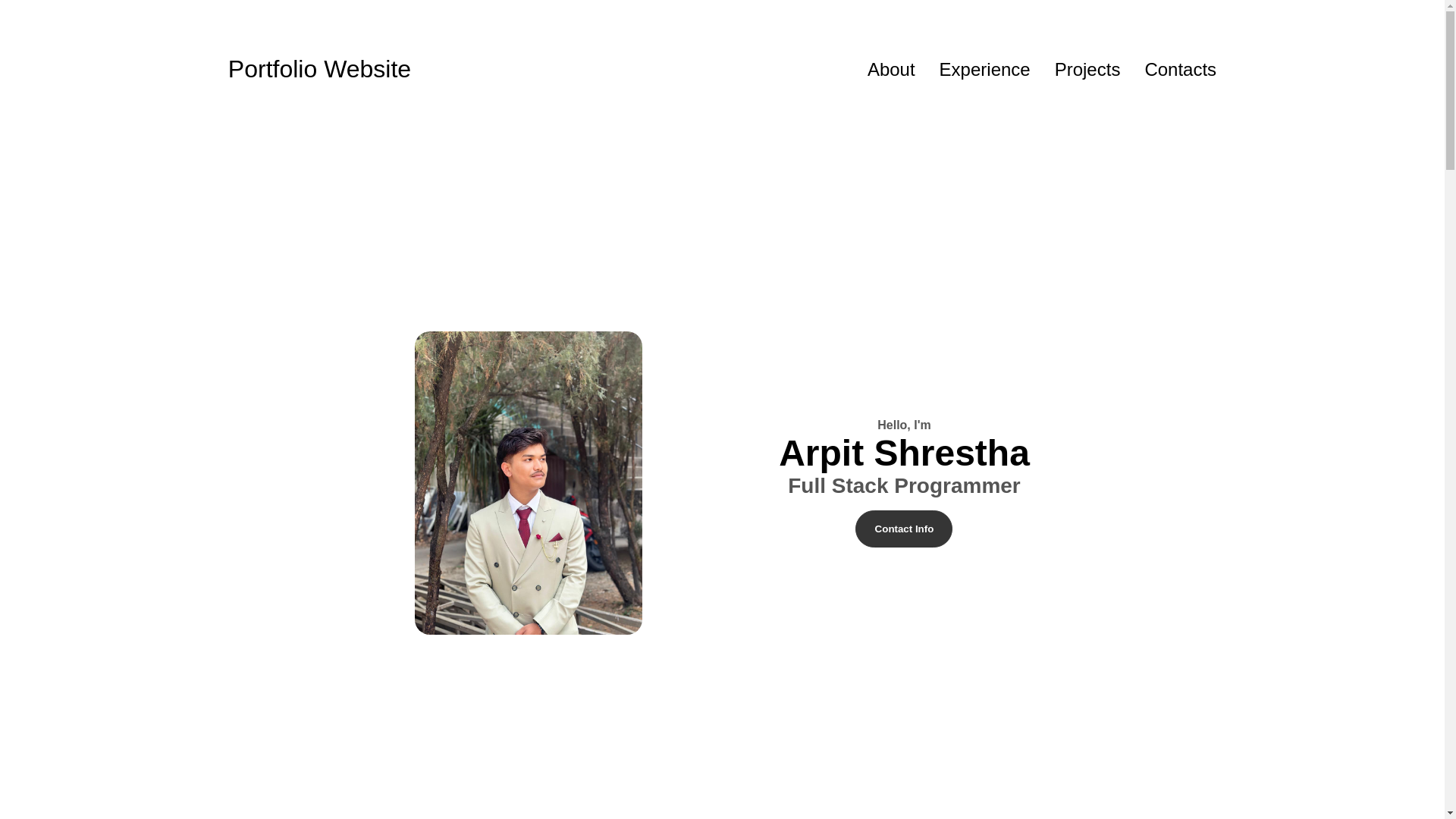 website screenshot of https://arpitshrestha.com.np/