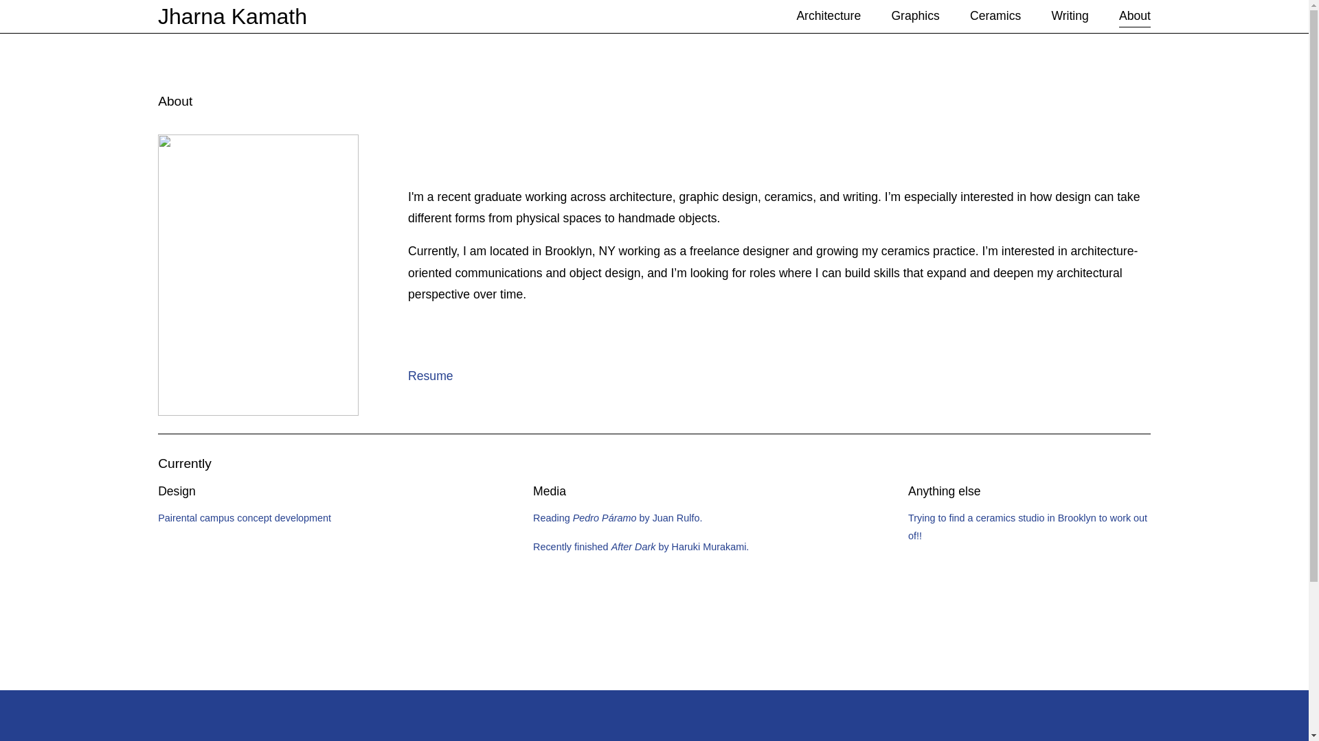 website screenshot of https://jharnakamath.net/