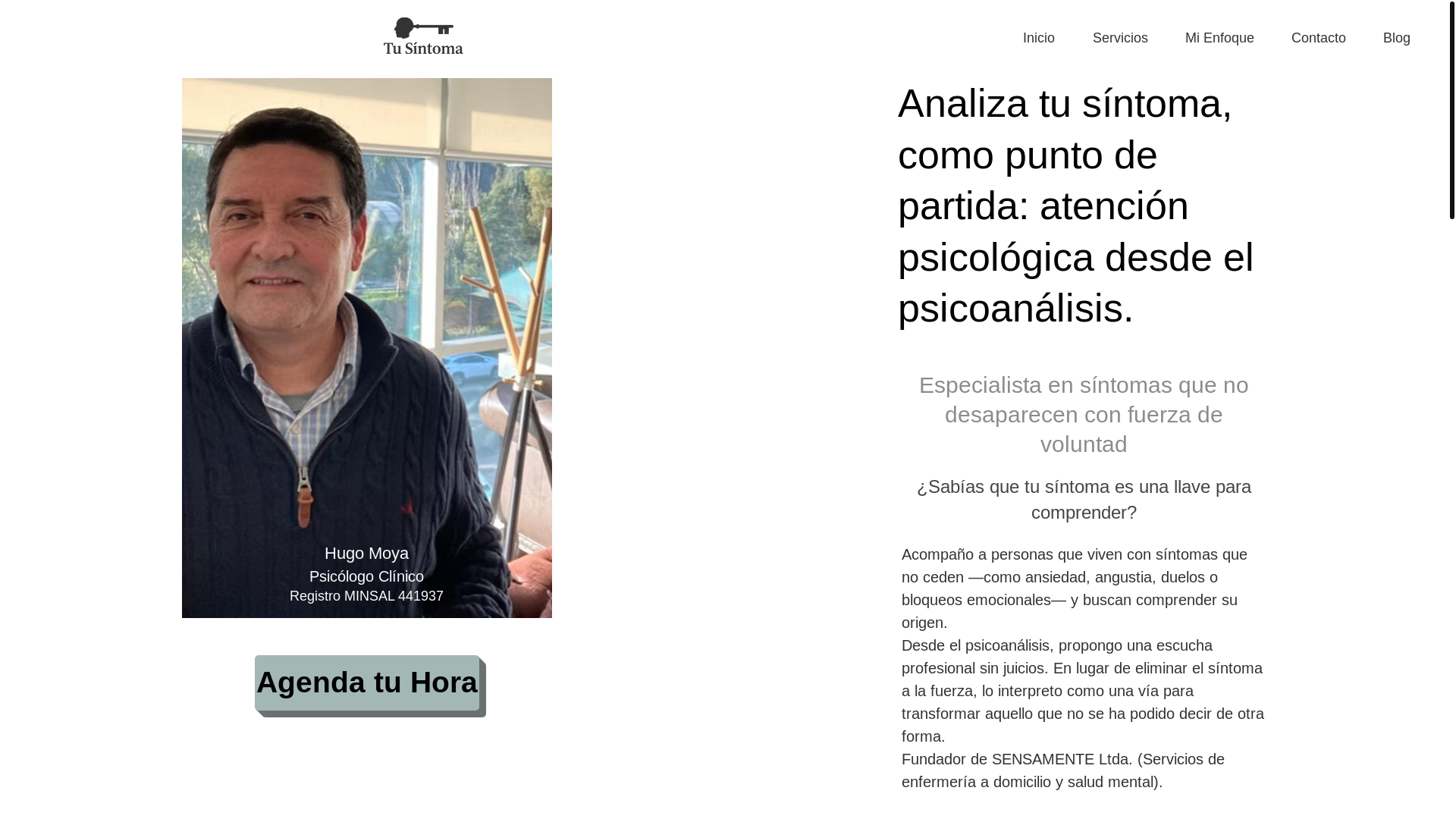 website screenshot of https://analizatusintoma.cl/